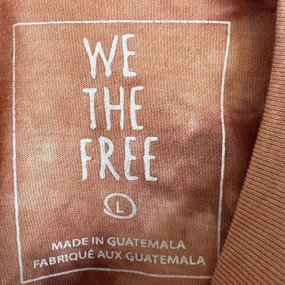 Free People We The Free Tie Dye Long Sleeve Tee Large Cabernet Combo Oversized - Picture 4 of 6